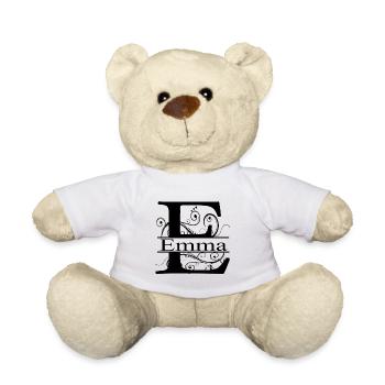 Monogram with the name Emma - Teddy Bear - white - Front