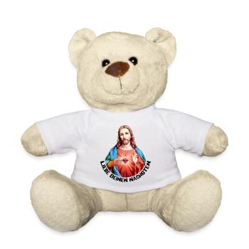 Liebe Deinen Nächsten Jesus Linker Handsegen - Teddy - Weiß - Vorne