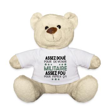 Militaire Armée Régiment Soldat Humour Cadeau - Nounours - blanc - Devant