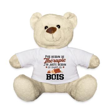 Bûcheron Forestier élagueur métier Forêt Bois - Nounours - blanc - Devant