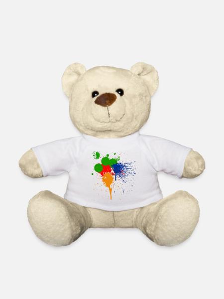 Heller abstrakter Farbfleck - Teddy - Weiß