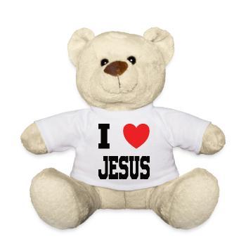 I Love Jesus Heart - Teddy Bear - white - Front