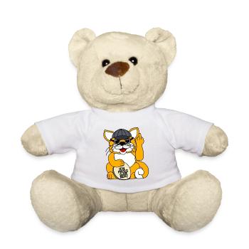 Lustiger Kater mit Sonnenbrille, Ich muss gar nix! - Teddy - Weiß - Vorne
