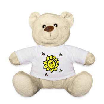 Sonnenblume, Bienen - Teddy - Weiß - Vorne