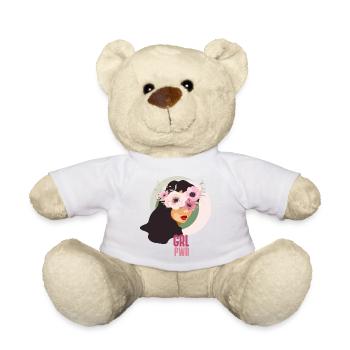 girl power blumen stark face rosa Feminismus süß  - Teddy - Weiß - Vorne