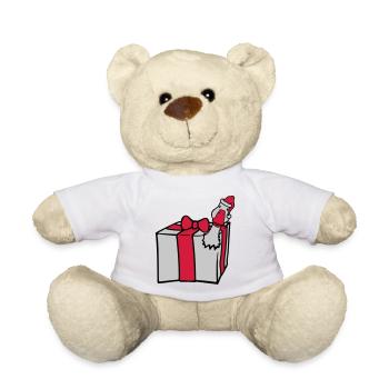 Gans platzt aus Geschenk - Teddy - Weiß - Vorne