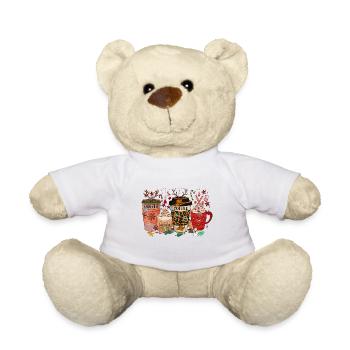 Café de Noël, fête de Noël, ambiances de Noël - Nounours - blanc - Devant