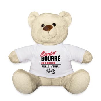 Bientôt bourré veuillez patienter - Nounours - blanc - Devant