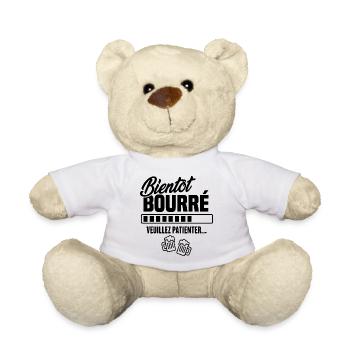 Bientôt bourré veuillez patienter - Nounours - blanc - Devant