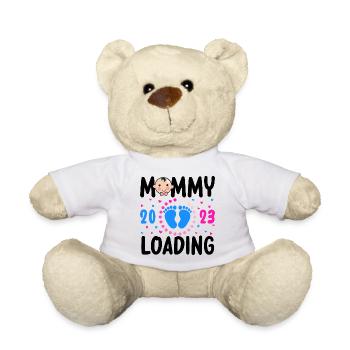 Maman chargeant 2023, future maman 2023 - Nounours - blanc - Devant