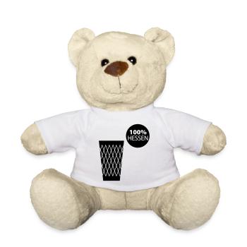 Geripptes 100% Hessen #Frankfurt #069 #Ebbelwoi - Teddy - Weiß - Vorne