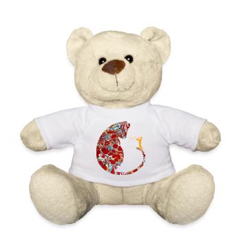 cat with saxophone e 251 - Teddy Bear - white - Front