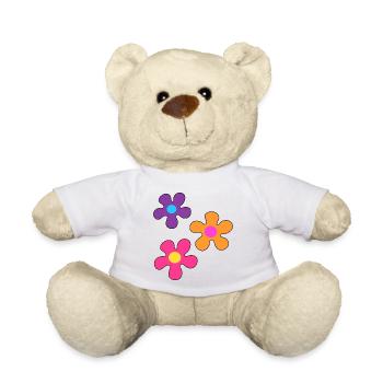 Hippie flowers - Teddy Bear - white - Front