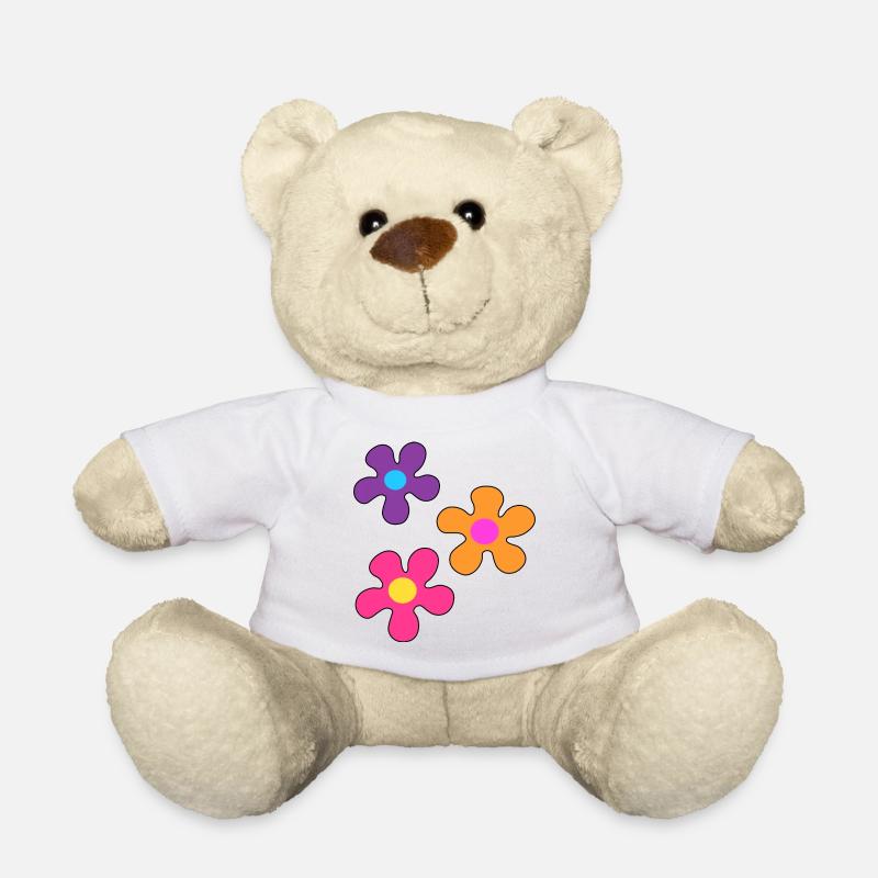 Hippie-Blumen - Teddy - Weiß
