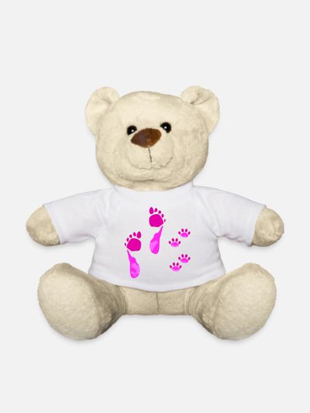 ❤ Cats & Dogs Partner Shirts & Accessories PINK - Teddy Bear - white