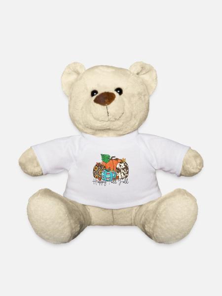 Happy Fall y'all - Teddy Bear - white