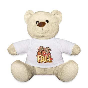 Hello Fall, Happy Fall y'all - Teddy Bear - white - Front
