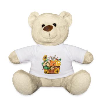 Happy Fall y'all, Halloween Gift - Teddy Bear - white - Front