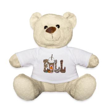 Happy Fall y'all, Halloween Pumpkin Season - Teddy Bear - white - Front