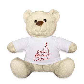 Arbre de Noël festif Silhouette Print - Nounours - blanc - Devant