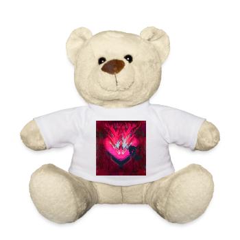 Neon Heart in Dark Red - Teddy Bear - white - Front
