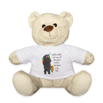 Einhorndrache mit Regenbogenmähne - Teddy - Weiß - Vorne