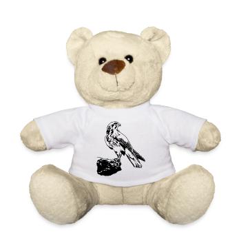 Falcon Bird Perched On Tree Cool Bird Lovers Gift - Teddy Bear - white - Front