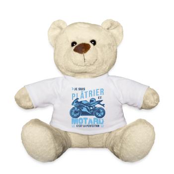 motard parfait plâtrier parfait - Nounours - blanc - Devant