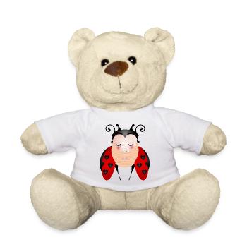 Le symbole de la coccinelle pour le printemps et le bonheur - Nounours - blanc - Devant