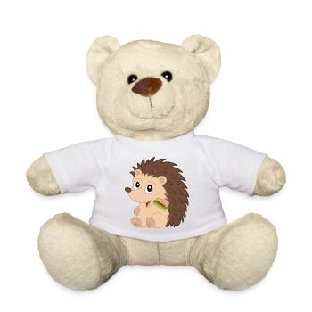 Süßer Baby Igel mit Sandwich - Teddy - Weiß - Vorne