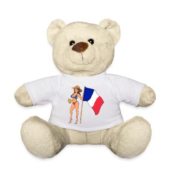 Sexy Frau Frankreich - Teddy - Weiß - Vorne