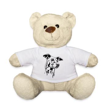GREYHOUND Portrait Greyhound Greyhounds Wilsigns - Teddy Bear - white - Front