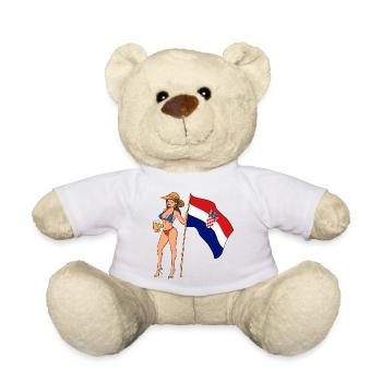 Hot Fan Girl Kroatien - Teddy - Weiß - Vorne