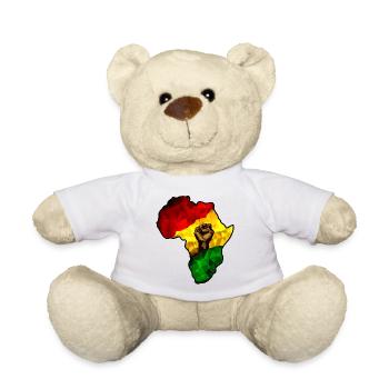 Geometric Africa Fist Flag - Teddy Bear - white - Front