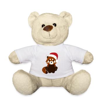 Red panda Christmas - Teddy Bear - white - Front