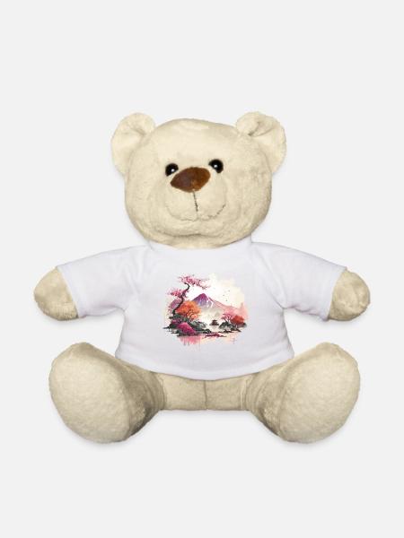 Holzschnitt - Teddy - Weiß