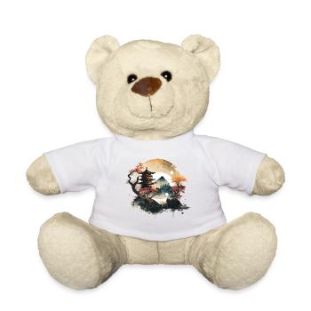 Art traditionnel japonais de la gravure sur bois - Nounours - blanc - Devant