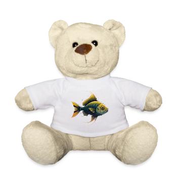 Yellow Fish - Teddy Bear - white - Front
