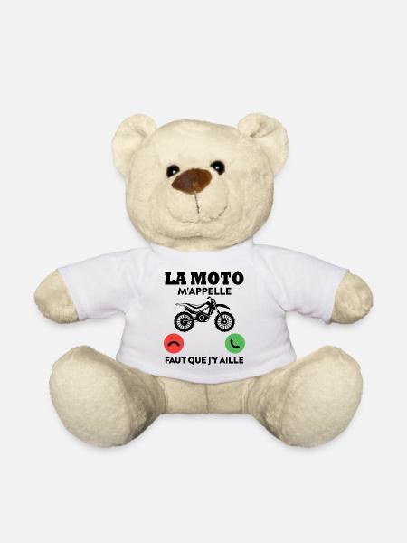 La moto m'appelle...faut que j'y aille ! - Nounours - blanc