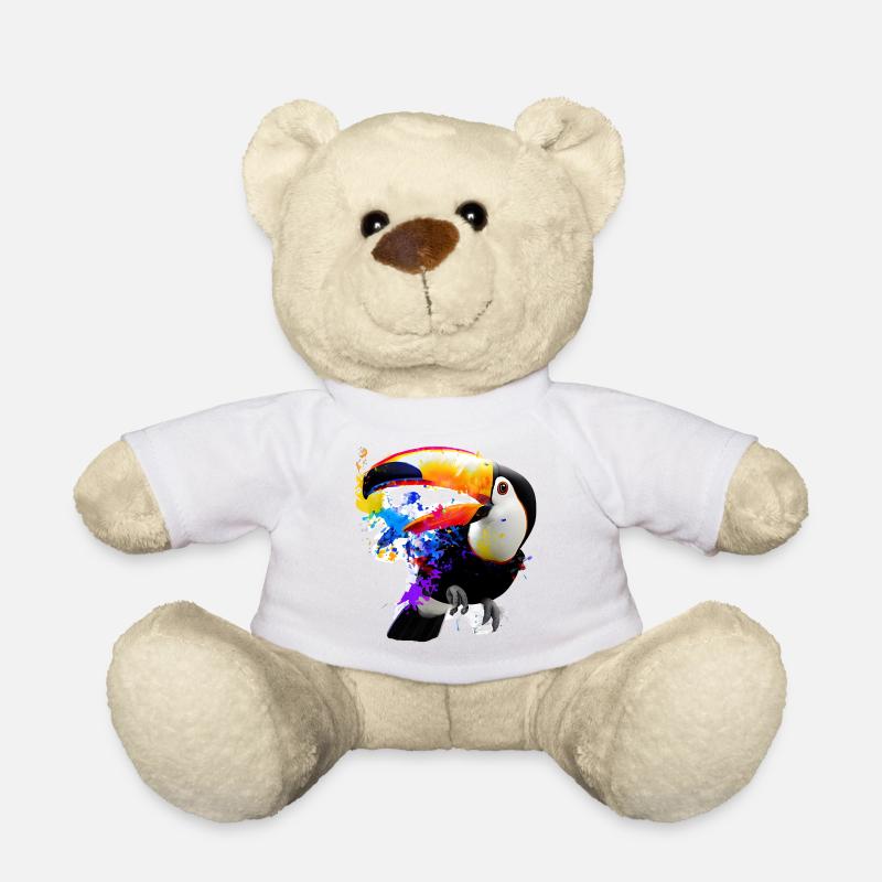Illustration Toucan colorée - Nounours - blanc