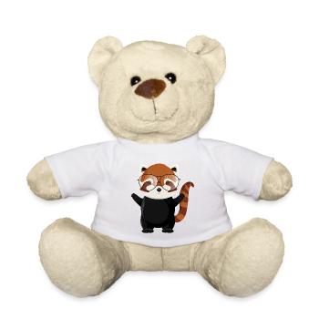 witziger roter Panda Bär mit Nerd Brille - Teddy - Weiß - Vorne