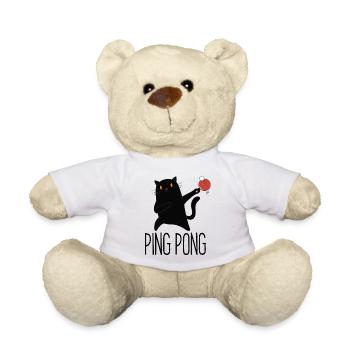 Table Tennis Katze Pingpong Black Cat Outfit - Nounours - blanc - Devant