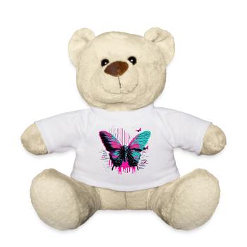 Painted Butterfly Vaporwave - Teddy Bear - white - Front