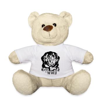 Aimé par un chien Terre-Neuve Newfie qui dit chiens - Nounours - blanc - Devant
