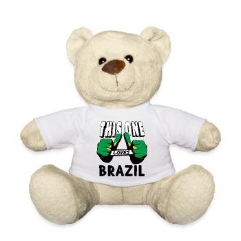 Drapeau Brésil Drapeau brésilien Amérique du Sud - Nounours - blanc - Devant