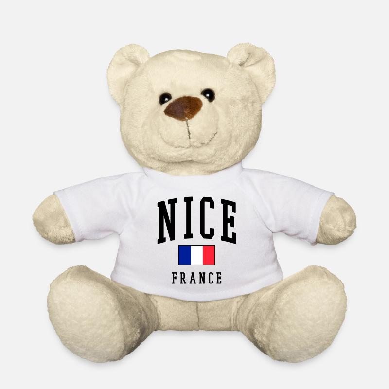 Nizza - Frankreich - Flagge - Teddy - Weiß