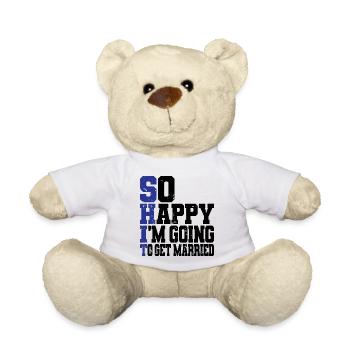 Funny Bachelor Party Engagement Wedding Married - Teddy Bear - white - Front