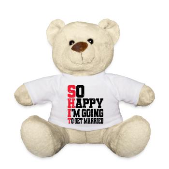 Funny Bachelor Party Engagement Wedding Married - Teddy Bear - white - Front