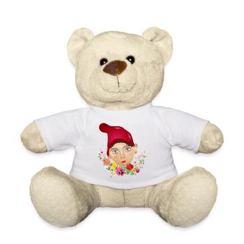 Der Kasper oder auch Kasperle als Puppen Porträt - Teddy - Weiß - Vorne