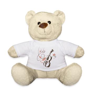 Violine Musiker Blumenranke - Teddy - Weiß - Vorne